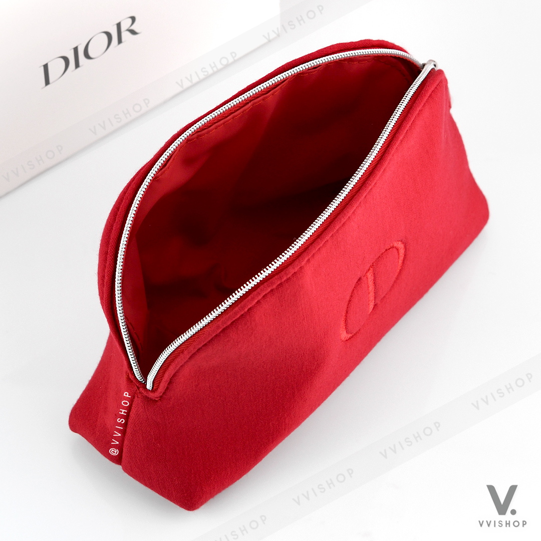 Dior Red Trousse Pouch Cosmetic Makeup Bag