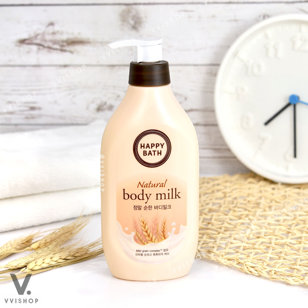 Happy Bath Natural Body Milk 450 ml : กลิ่นแป้งเด็ก